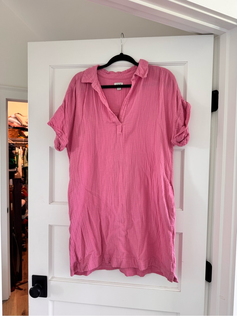 J crew Pink Gauze Collared Tunic dress